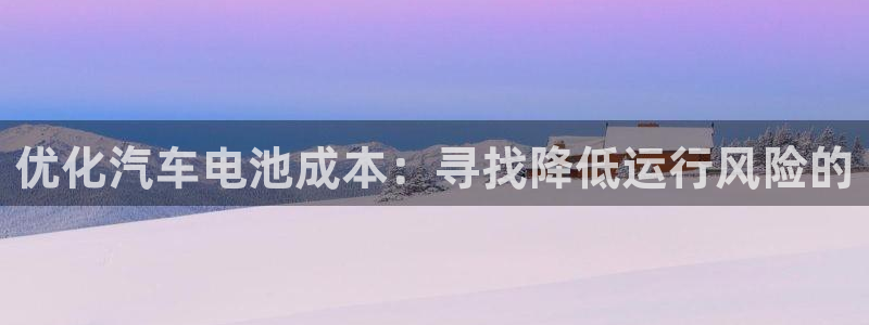 优发国际官网首页：优化汽车电池成本：寻找降低运行风险的