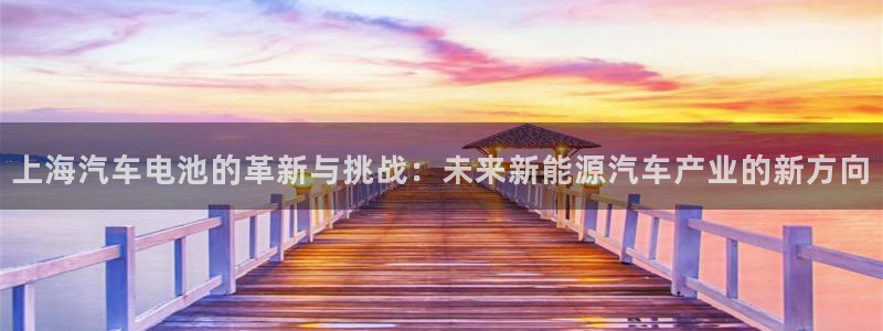 优发国际平台手机版下载安装：上海汽车电池的革新与挑战：未来新能源汽车产业的新方向